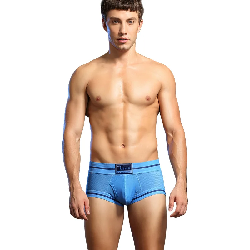 New men\'s Boxer underwear comfortable breathable double layer pocket shorts mesh sports underwear