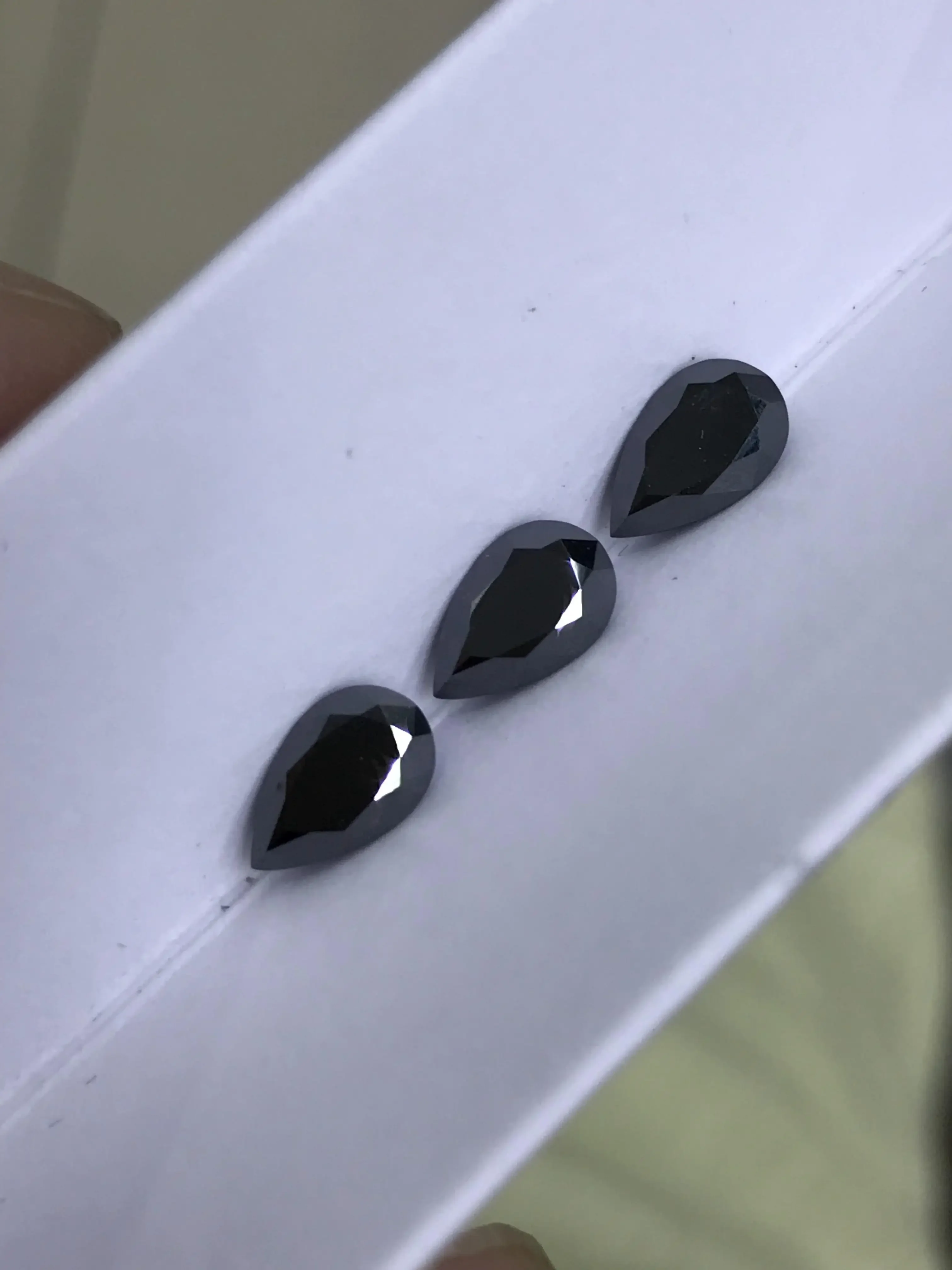 Holycome Moissanite Diamond GRA Certificated Black  VVS1 Pear Cut  Free Shipping OEM ODM Order Factory  Supplier Wholesale Price