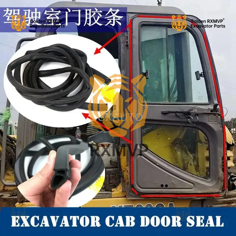 For XCMG 80 85 200 210D 230C 370C Excavator Cab New Door Sealing Rubber Sealing Soundproof Leather High Quality parts 1M