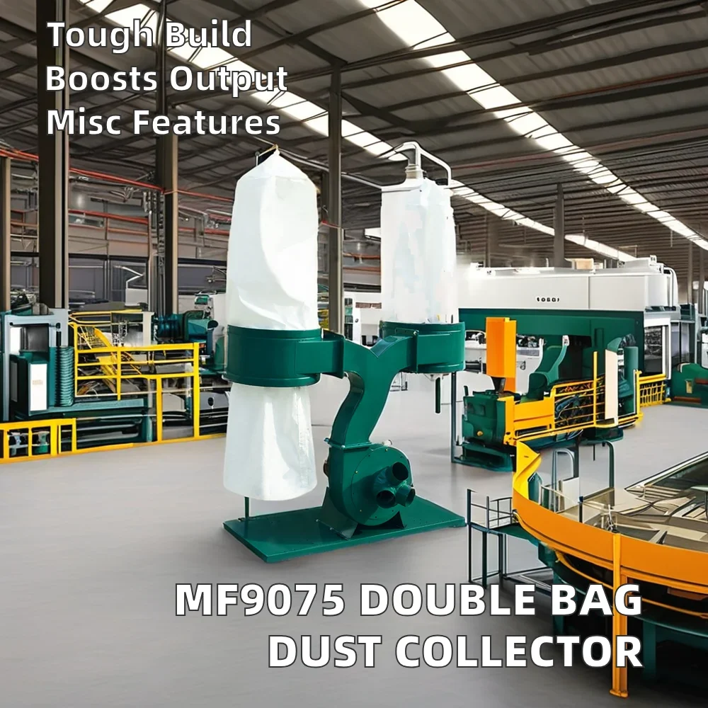 New LHCNC Double Bag Nail Cyclone Industrial Dust Collector For Manufacturing Plants High Productivity 7.5kW 90kg