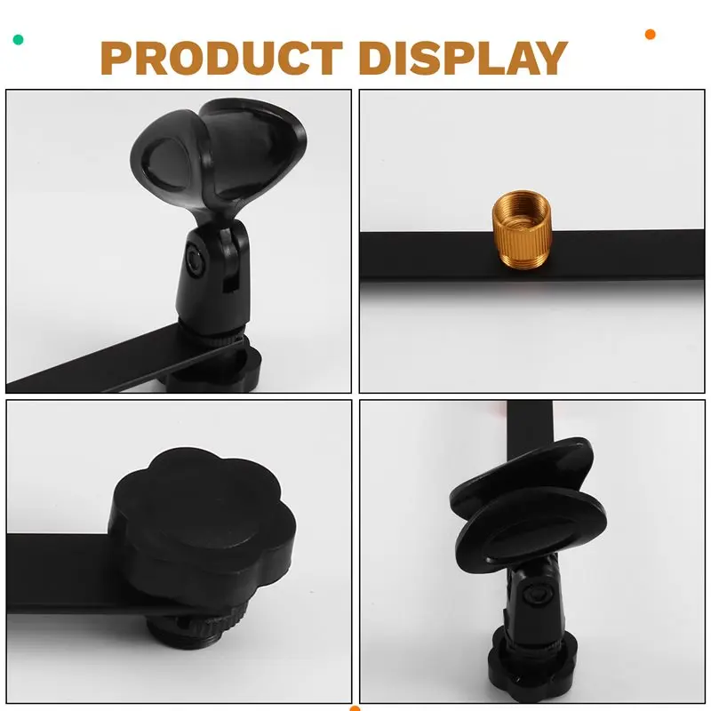 【LOW STOCK】Professional For Interview Speech Chorus Microphone With Mic Clip 2 Mic Holder Clips Floor Stand For Stereo Recording