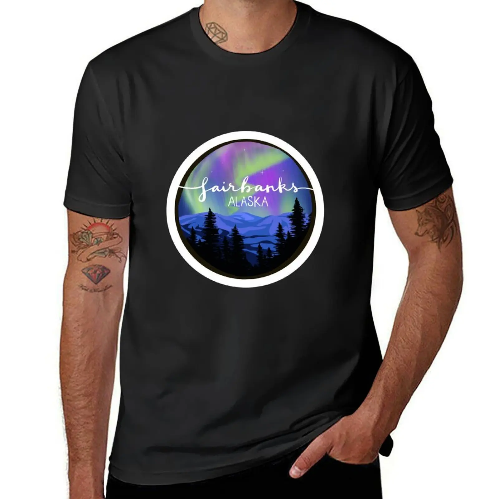 Fairbanks, Alaska - NORTHERN LIGHTS T-Shirt blanks anime clothes big and tall t shirts for men