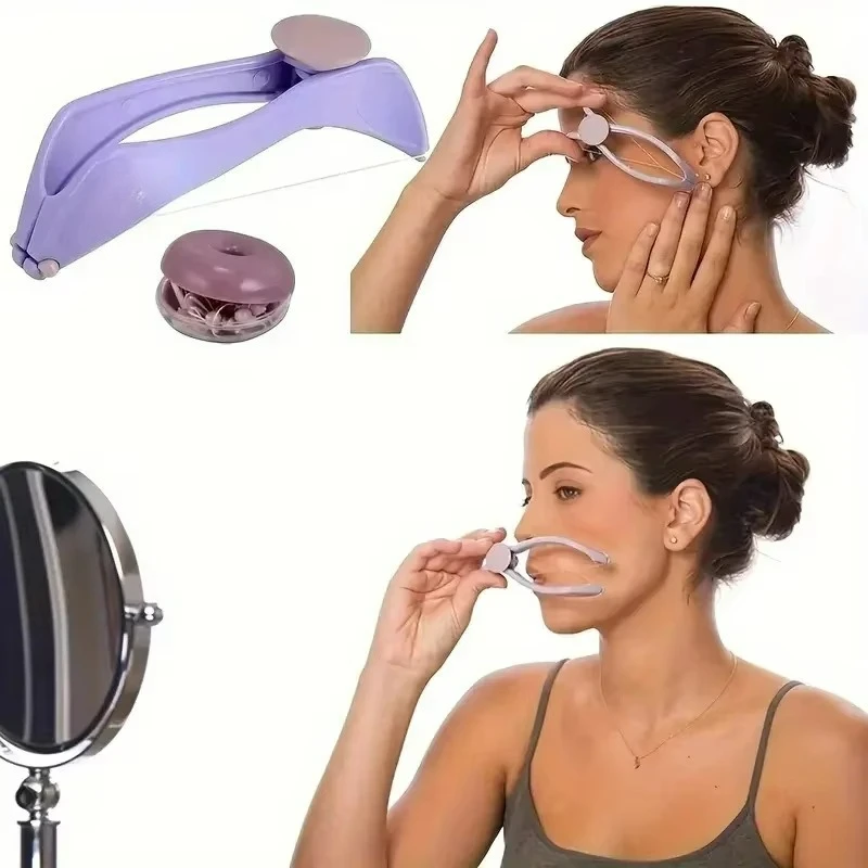 Portable Purple Facial Hair Remover with Facial Threading for Beauty Purposes