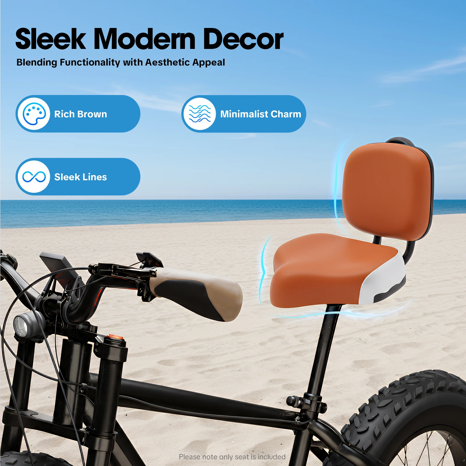 Adult Tricycle Seat with Adjustable Backrest Wide Comfort Cushion for Seniors Electric Trike Bicycle Padded Saddle Replacement