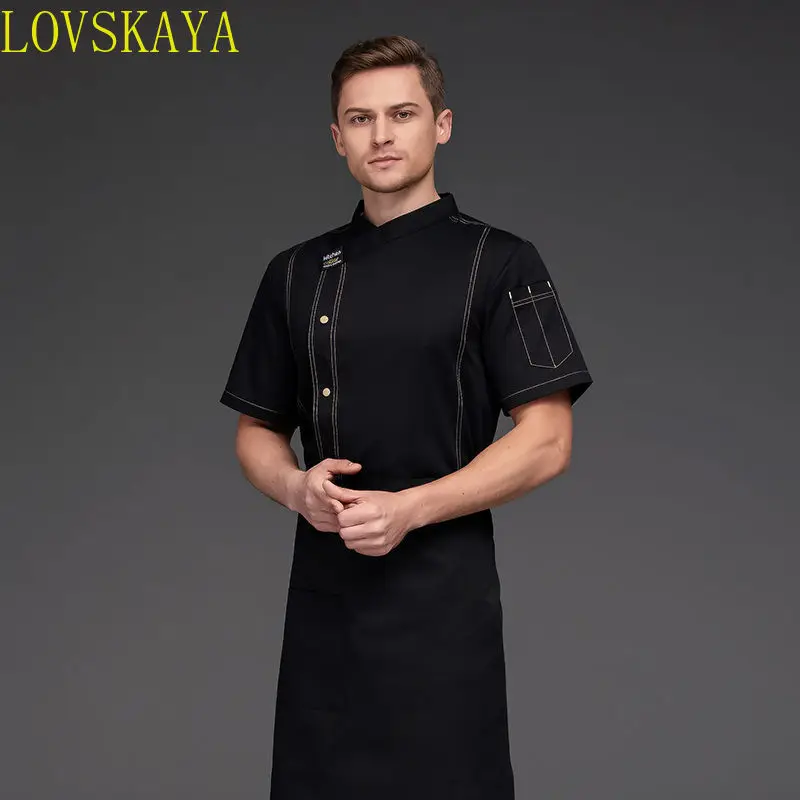 High-End Unisex Pizza Chef Uniform Restaurant Werk Uniform Keuken Bakker Jas Schort Chef-Kok Uniform Dameskleding