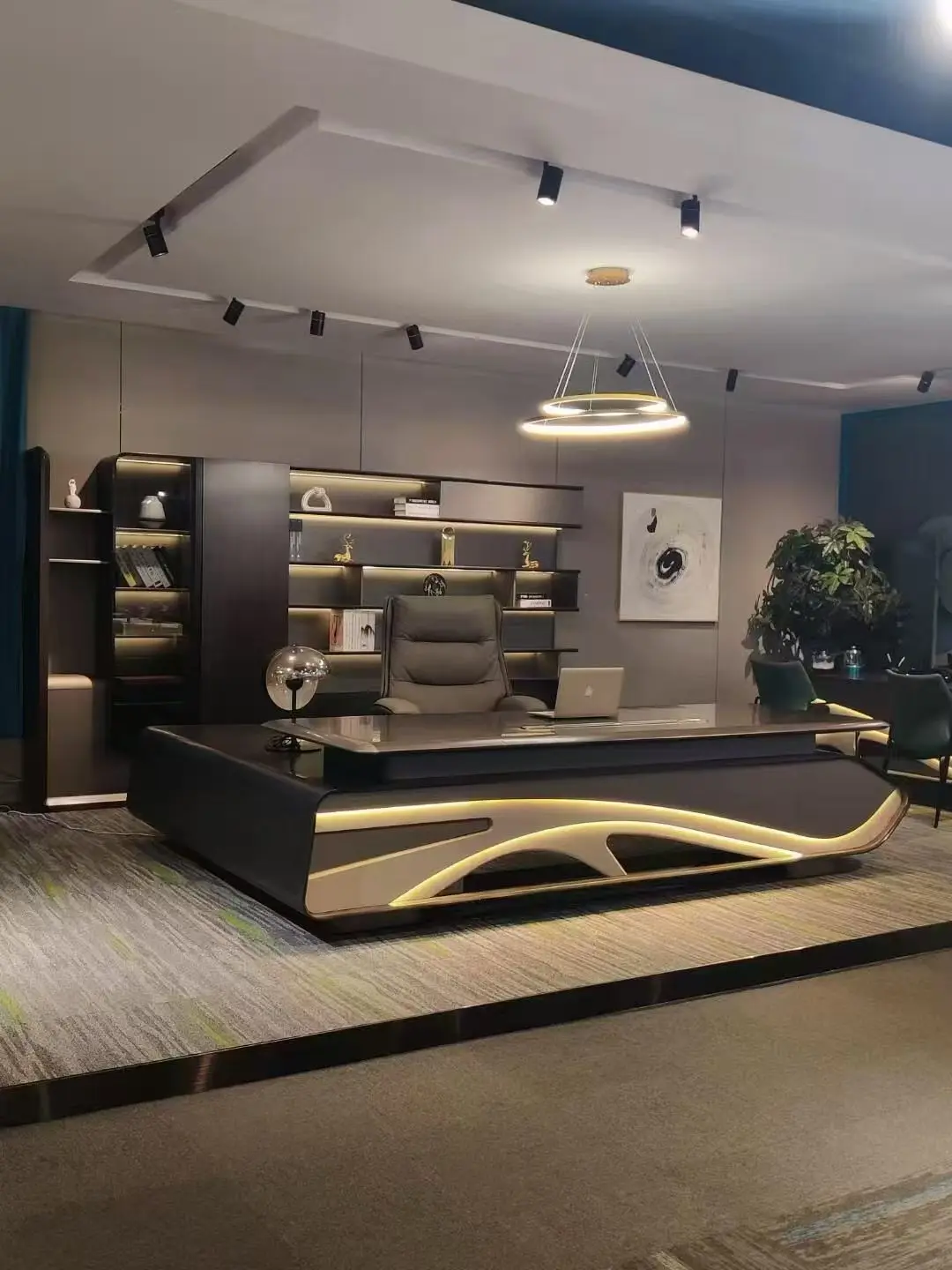 cl-Luxury boss Executive Office Desks Office Furniture Modern Design Wood l Shaped Office Computer Table  boss Table for Office*