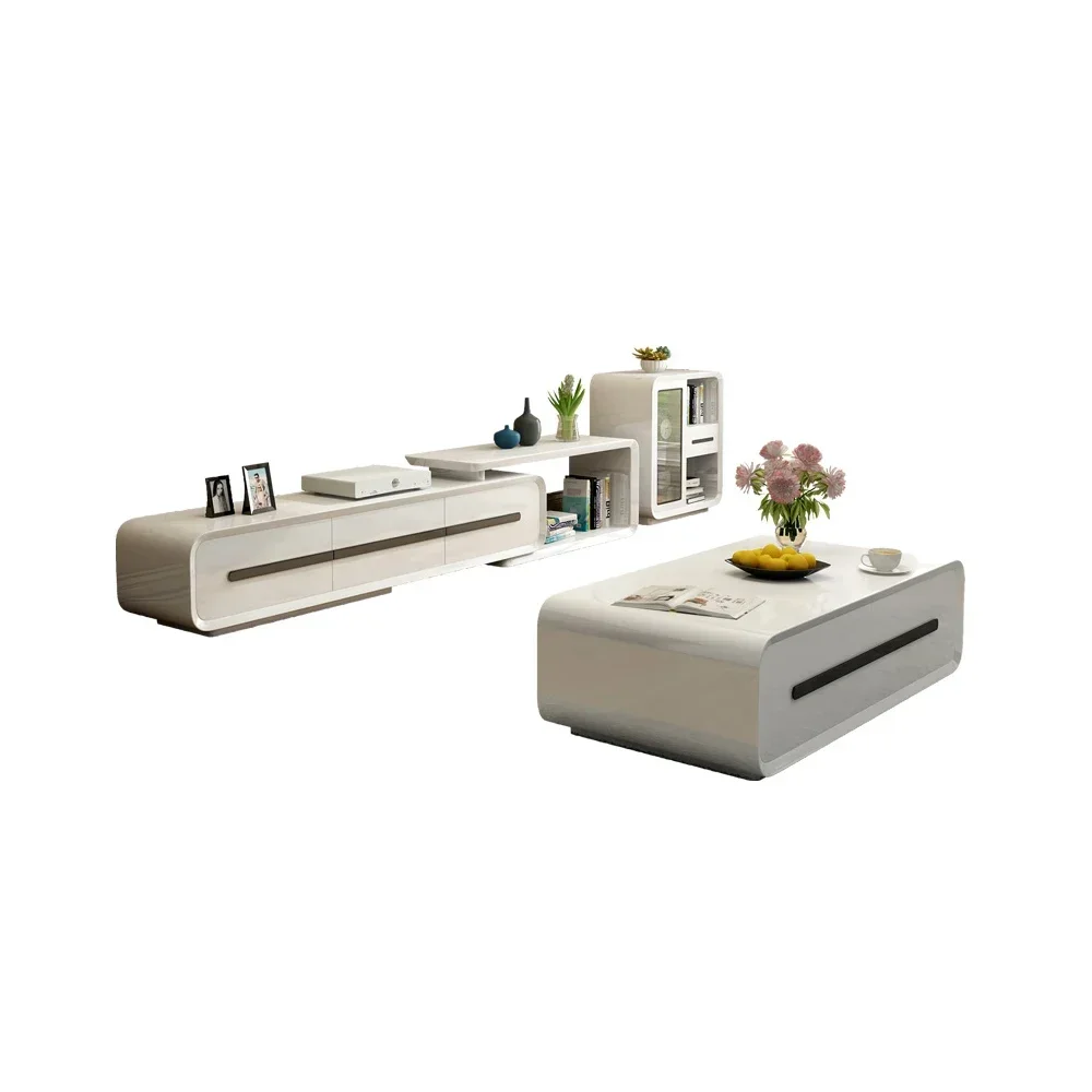 Soporte de TV con Panel de madera minimalista, soporte moderno para Monitor de Tv para sala de estar, mueble para Tv + mesa de café y mueble