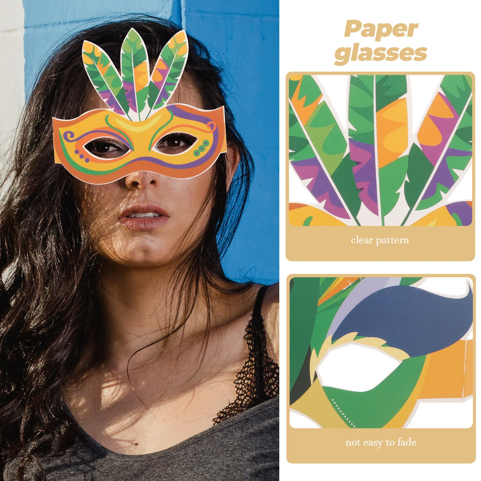 

12Pcs Carnival Paper Glasses Trendy Party Photo Booth Props Mexican Festival Glasses Props Carnival Sunglasses