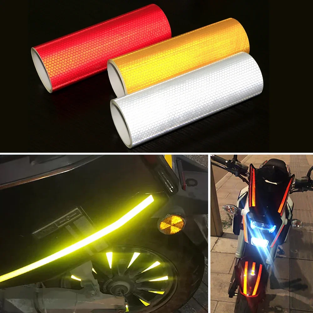 

20cm*3m Car Reflective Tape Sticker Safety Mark Auto Styling Self Adhesive Warning Trim Motorcycle Bicycle Film Decoration Tool