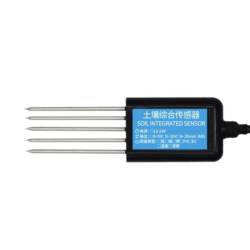 7 In 1 RS485 Soil Temperature Humidity Sensor PH Conductivity Nutrient Salt Nitrogen Phosphorus Potassium Transmitter Durable