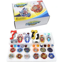 Superking 6 PCS Bey Storage Box Set with Sparking Launchers and Grips Spinning Tops Gift for Children