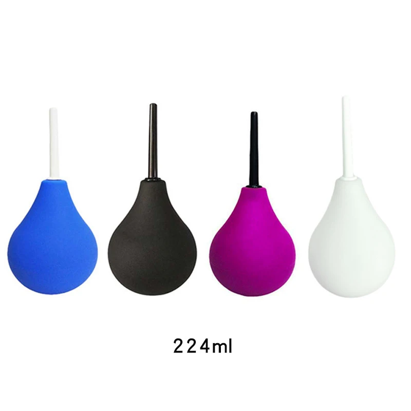 224ml Pear Shaped Enema Rectal Shower Cleaning System Silicone Ball Replace nozzle For Anal Anus Colon Enema Anal Cleaning