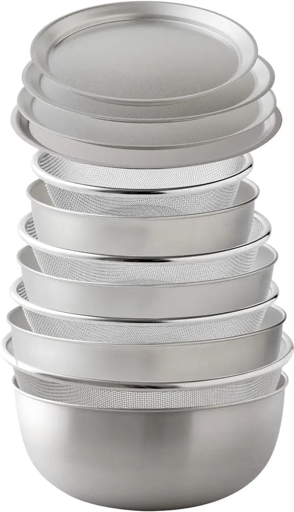 

Ernest A-0078042 Bowl Colander Plate Set, 12 Piece Set (5.9/7.1/8.3/8.3/9.4 inches (15/18/21/24 cm), Scratch Resistant (Made in