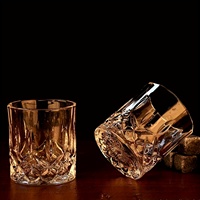 Whiskey Glass Set with Wooden Box 2 Glasses and Ice Stones Luxury Gift Box