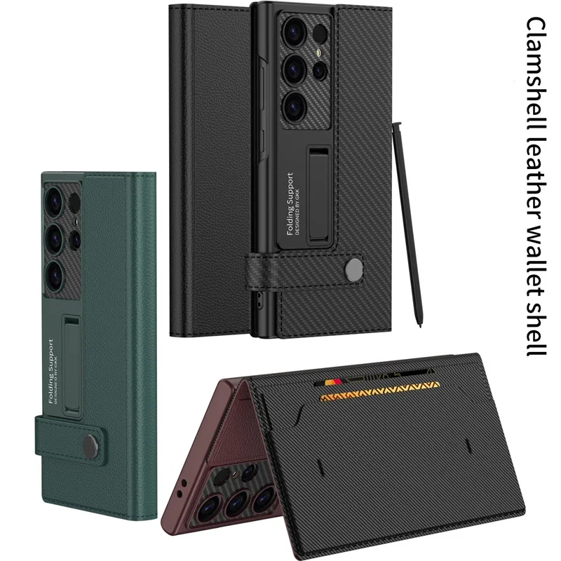 

For Samsung Galaxy S25 Ultra Case GKK Magnetic Swivel Buckle Clamshell Leather Wallet Book Flip Stand Cover With Card Slot