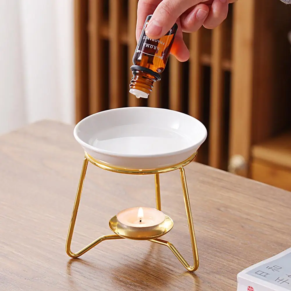 Durable Wax Melter Holder  High Stability Lightweight Tealight Candle Holder  Ceramic Essential Oil Burner Wax Melter Stand