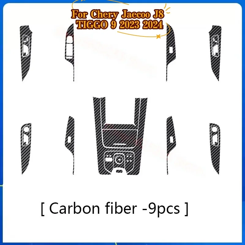 

Для Chery Jaecoo J8 TIGGO 9 2023 2024 Пленка из углеродного волокна для салона автомобиля, центральная консоль, устойчивая к царапинам пленка, аксессуары