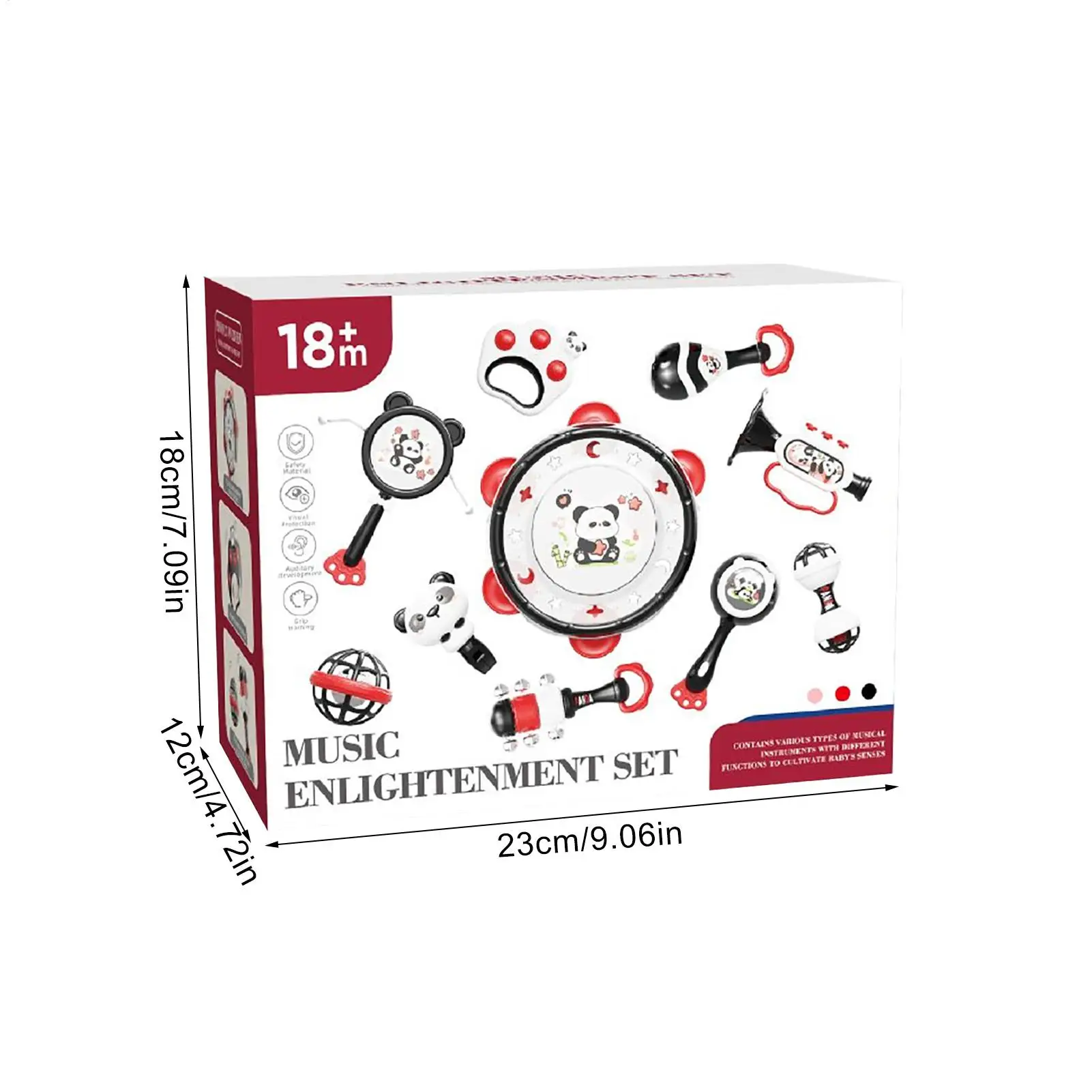Babyrasseln Panda Grab Shake Rasseln Musikinstrumente Sensorischer Beißring für Spielzeit Frühkindliche Entwicklung Kindergarten