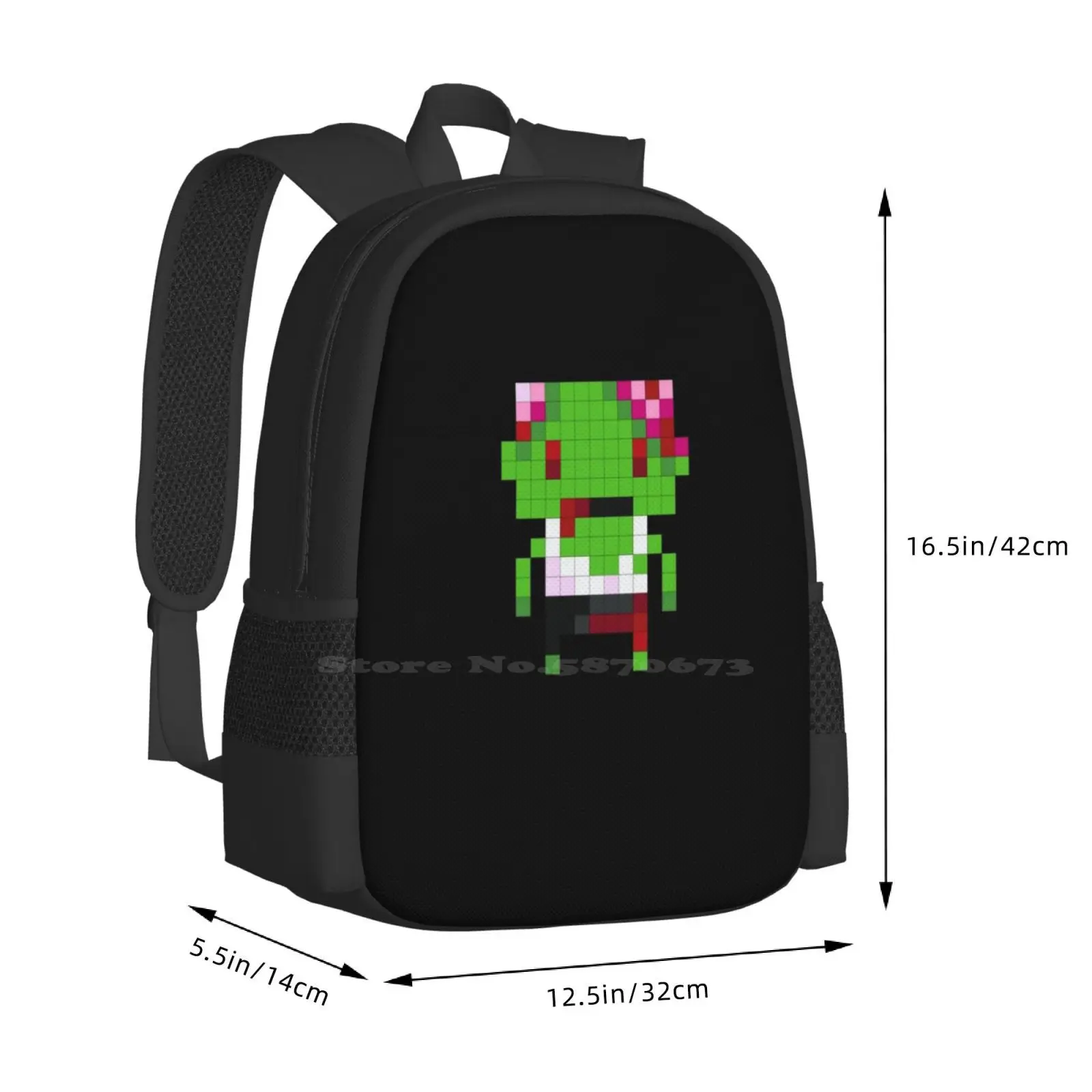 Pixel Art Zombie Tas Rugzak Voor Mannen Vrouwen Meisjes Tiener Zombies Undead Pixelart Pixel Art Hersenen Dood Warm 28 Dagen Later 28