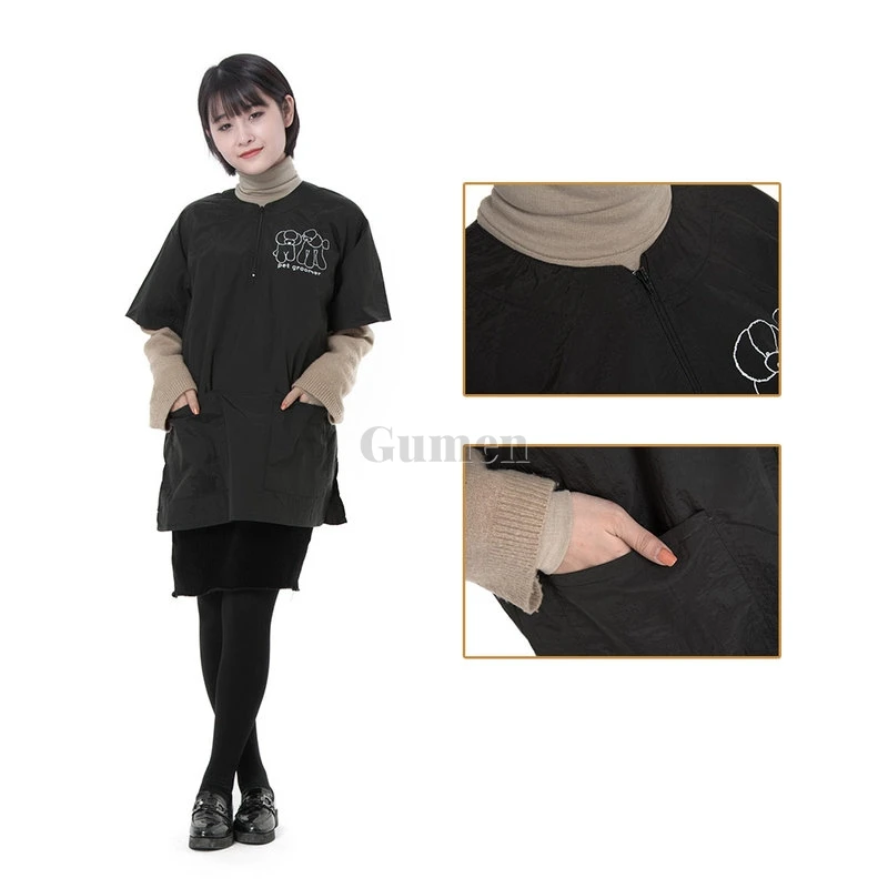 S/M/L/XL/3XL Pet Shop Groomer Work Clothes Poodle Waterproof Breathable Anti-static Hair Smock Salon Clean Hairdresser Apron