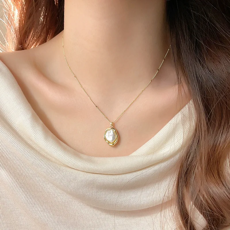 Irregular Baroque Pearl Necklace Women's 2024 New Necklace Light Luxury Niche Accessories