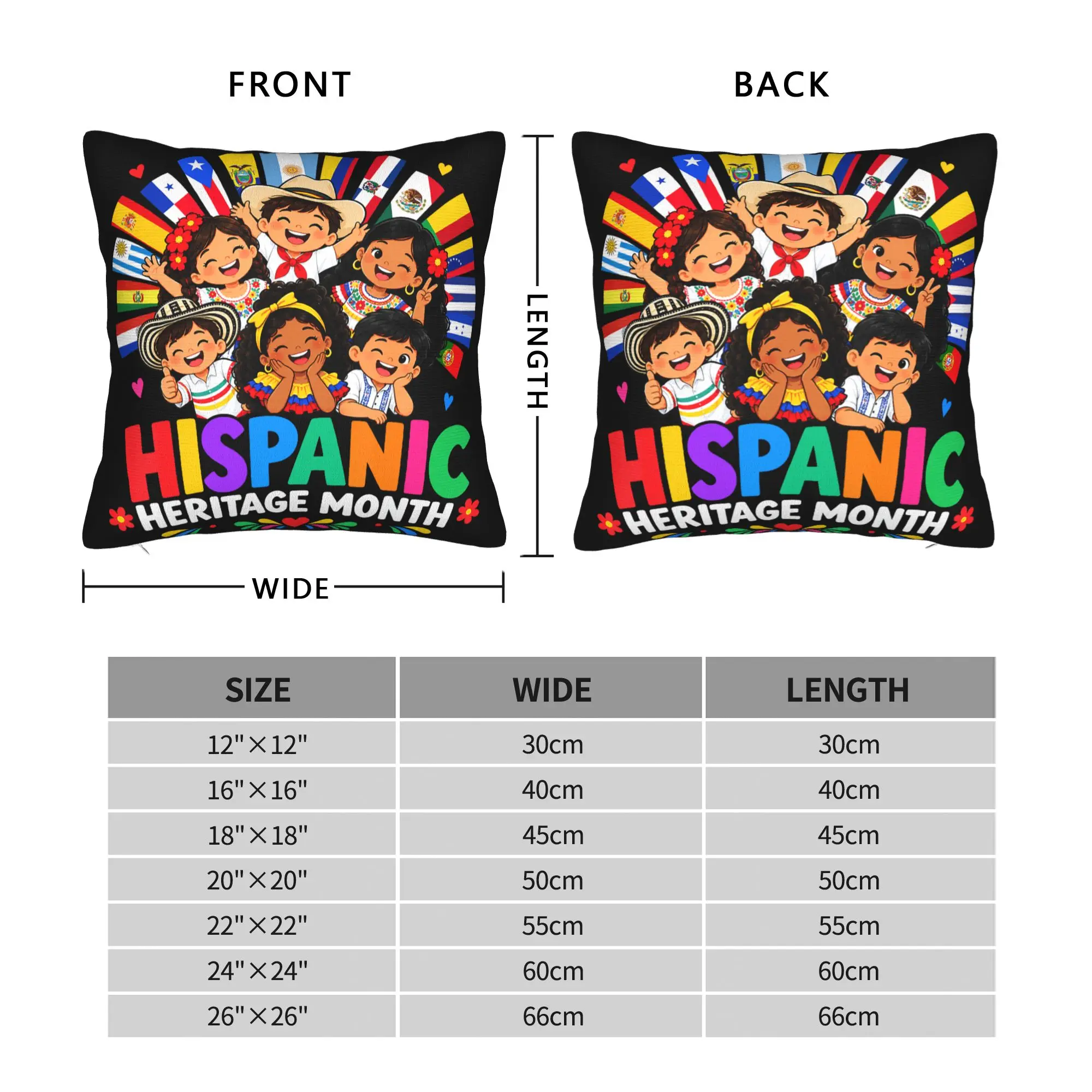Hispanic Heritage Month Latino Countries Flags Pillow Case  Graphic Pillow Cover Vintage Cushion Cover For Sofa Home Decor