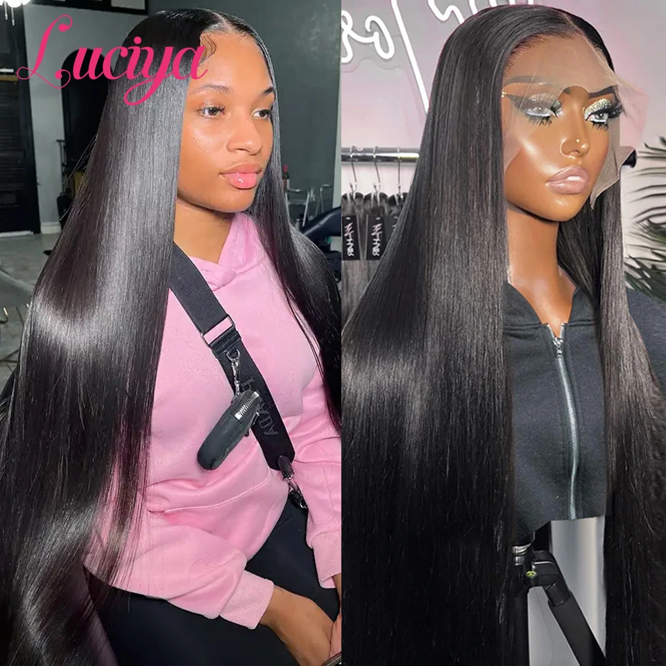 250 Density Human Hair 13x6/13x4 Full Lace Frontal Wigs Bone Straight HD Lace Front Wig For Black Women 5x5 HD Lace Closure Wigs