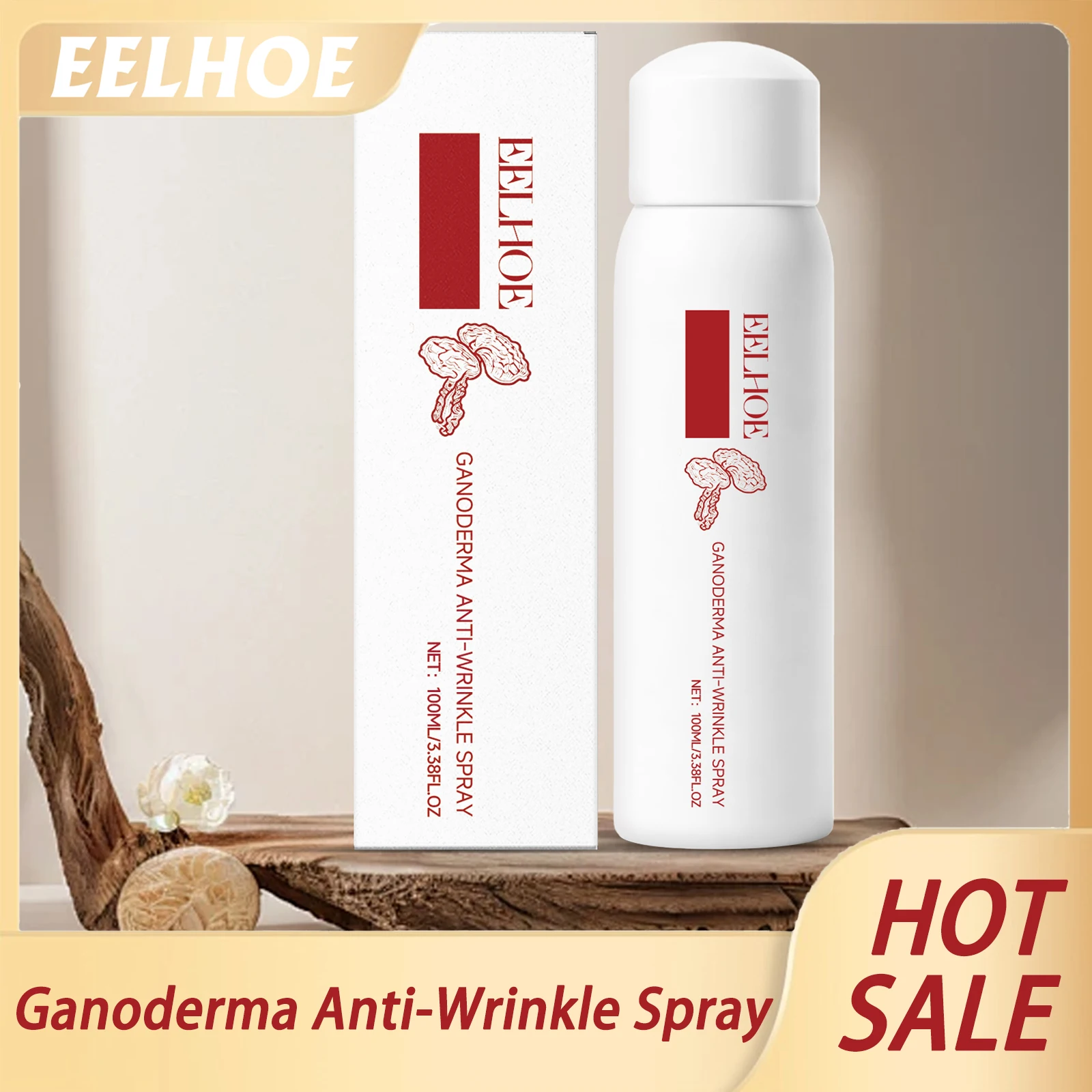 Ganoderma Anti-Wrinkle Spray Moisturizing Repairing Damaged Skin Enhancing Elasticity Reducing Fine Lines Facial Hydrating Toner