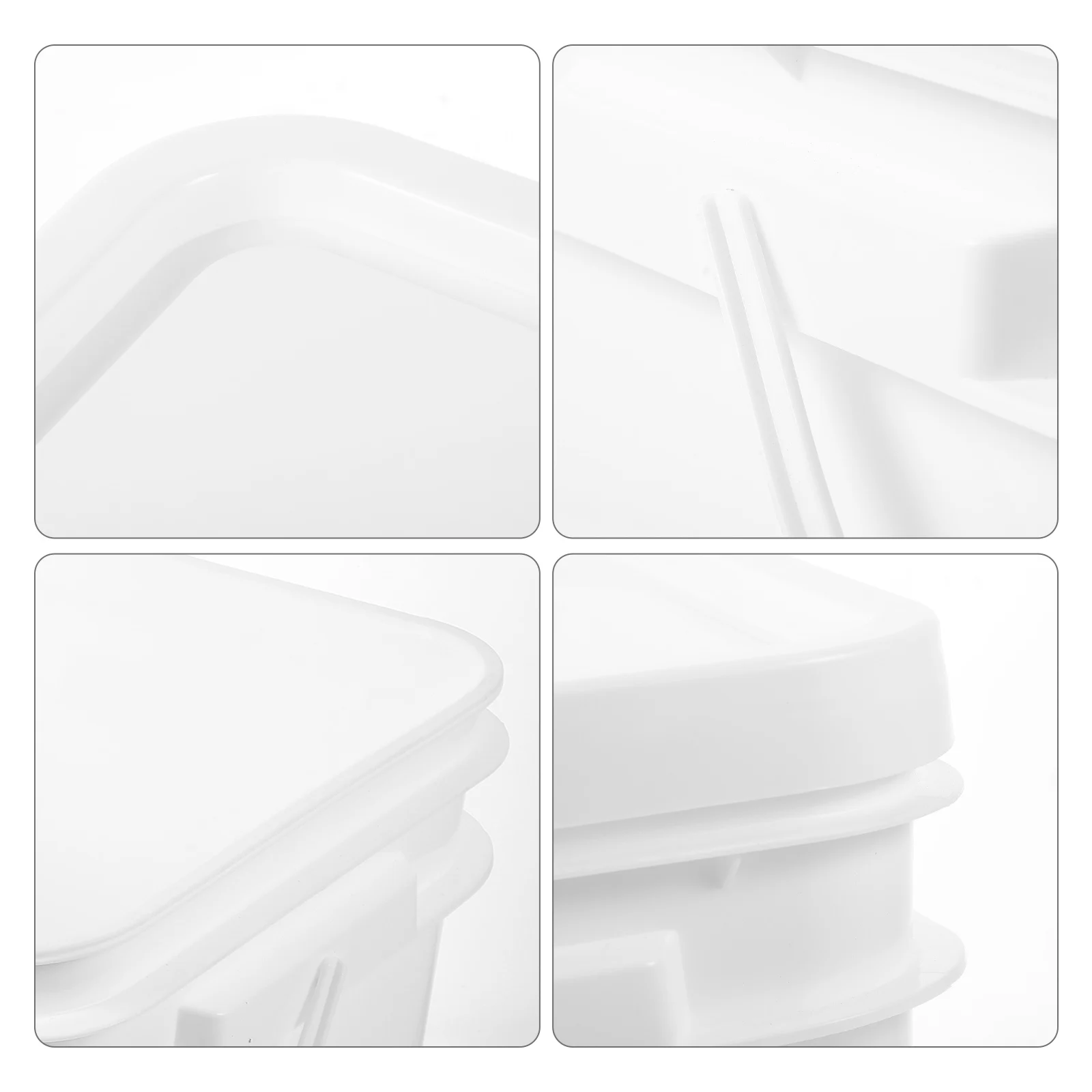 

White ABS 2.6 Gallons Square Handle Paint Bucket with Lid for Storage Home Use Lightweight Empty Container Packaging