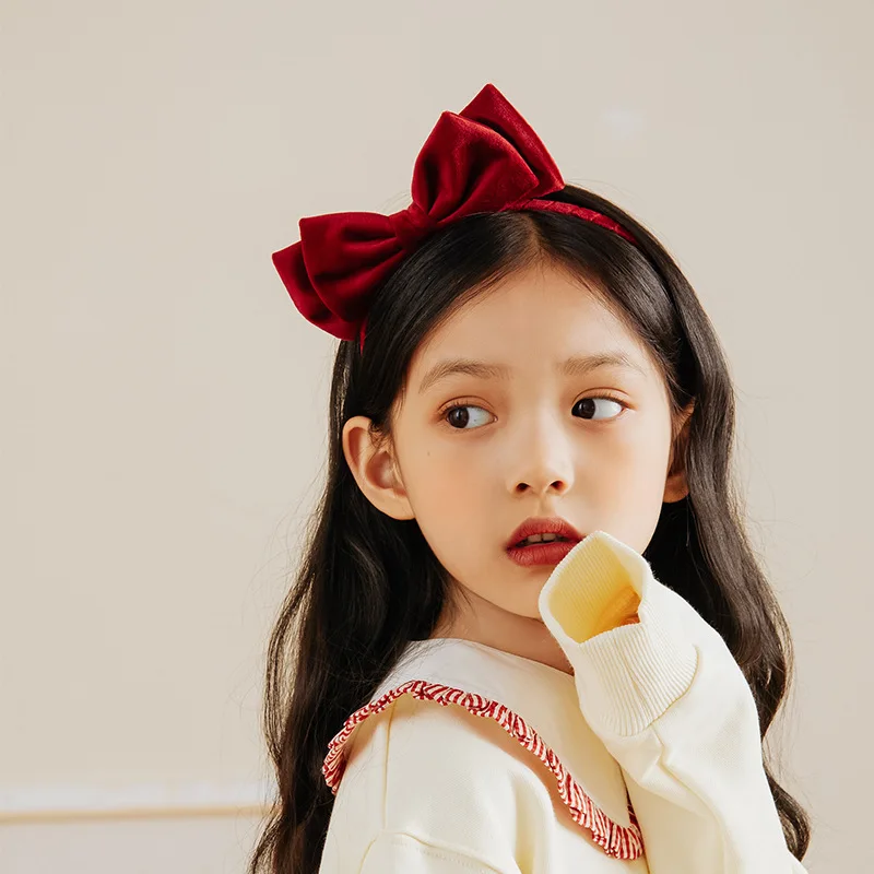 Korean Version of The New Velvet Double-layer Bow Hairpin, Children's Simple and Versatile Headband, Student Fashion