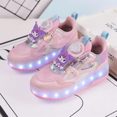 Crianças patins sapatos 2 rodas patinação tênis voando sapato lâmpada led respirável menino menina presente