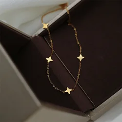316L Stainless Steel Mini Flower Star Chain Necklace For Women Minimalist Choker Neck Chain Waterproof Jewelry Drop Shipping