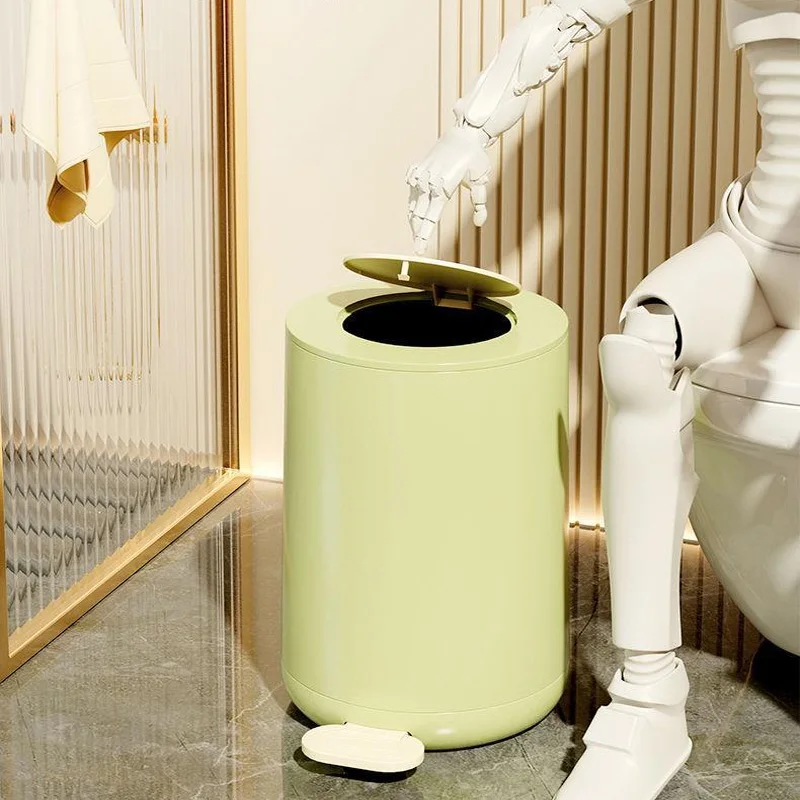 12/15L Foot Hand Press Type Trash Bin Kitchen Bathroom Living Room Trash Can Large Capacity Garbage Can Cleaning Tool