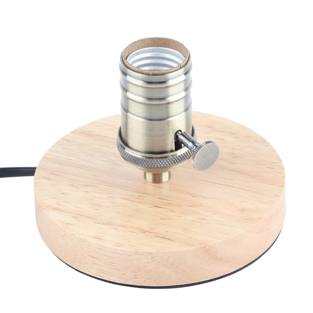 Easy Wooden Base Table Lamp Holder Dimmable Button E27 E26 Lamp Base Desk Lamp Bedroom