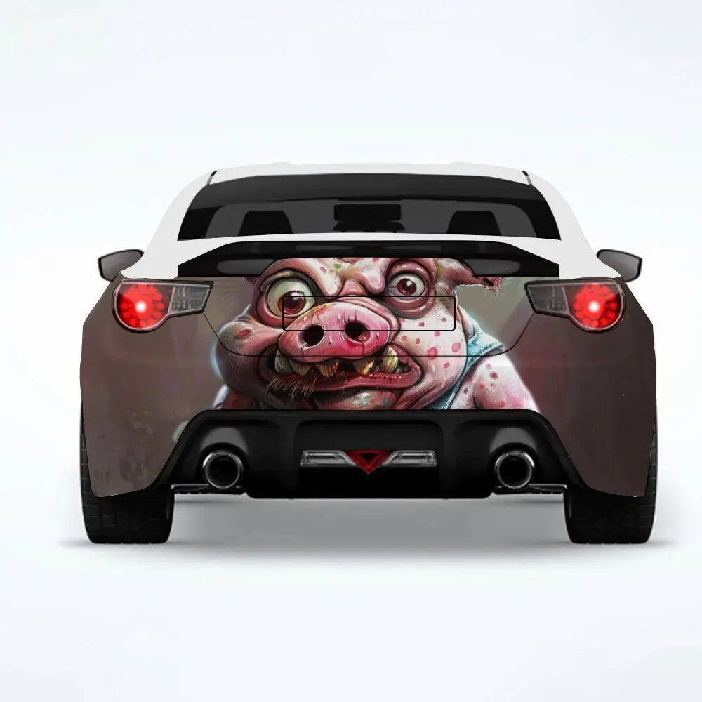 

Забавная странная автомобильная наклейка со свиньей-виниловая наклейка на заднюю часть автомобиля, водонепроницаемые самоклеящиеся виниловые наклейки для хвоста и бампера автомобиля, Decorat