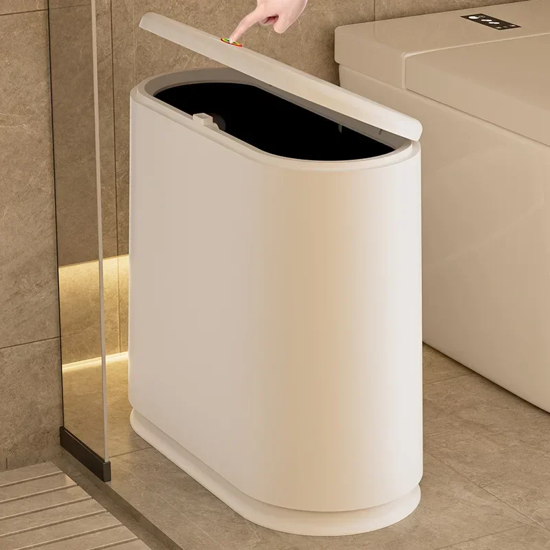 Clamped Trash Can Press Storage Barrel Plastic Home Office Garbage Classification Collector Kitchen Deodorant Home Supplies