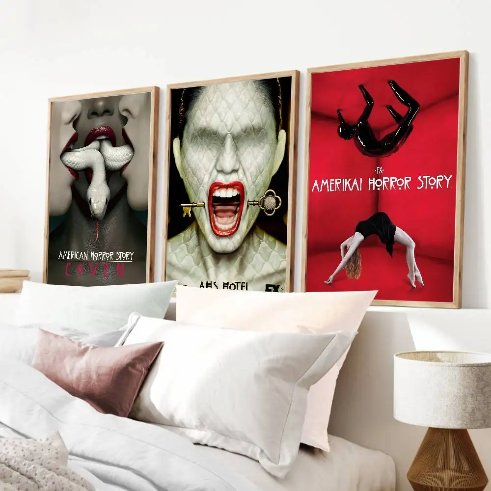 American Horror Story Movie AHS  Poster Self-adhesive Art Waterproof Paper Sticker Coffee House Bar Room Wall Decor