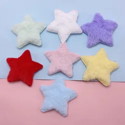 42Pcs 6.5CM Furry Felt Big Size Star Padded Appliques For DIY Hair Clip Accessories Garment Headwear Bag Decoration Patches