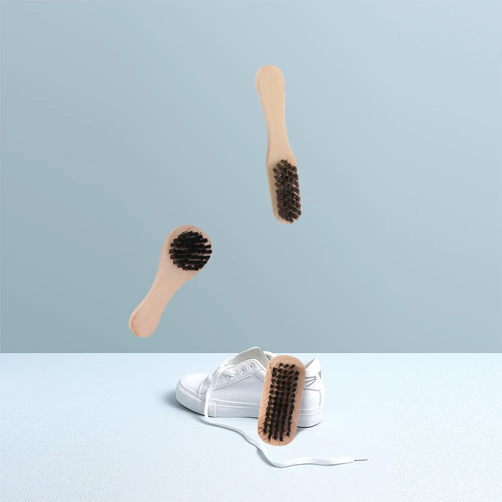 

Shoe Care Kit with Genuine Bristle Boot Brush Sturdy Wood Handle for Polishing Boots and Shoes Travel Friendly Lightweight Shine