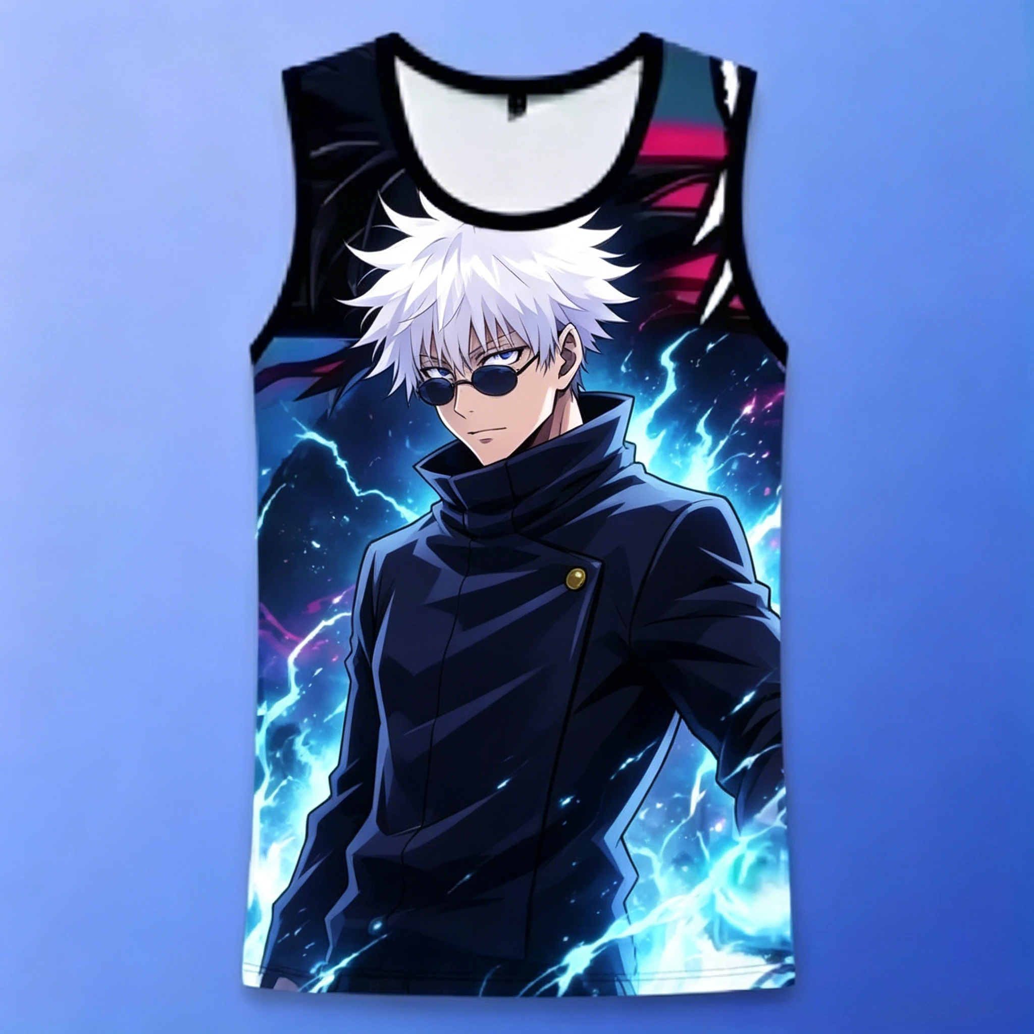 2026 Summer Jujutsu Kaisen Retro Cosplay Vest Men's Oversize 3D Printed Sleeveless T-shirt Family Unisex Children Sports Shirt