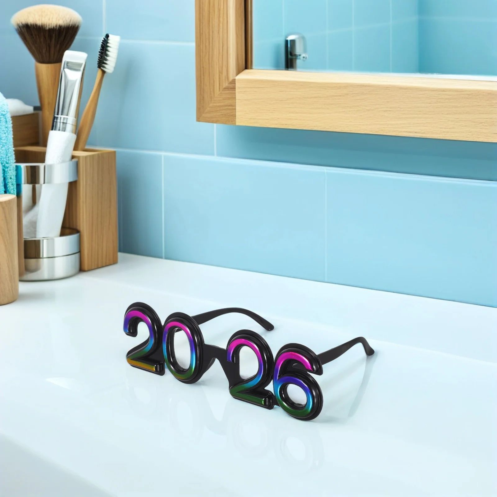 

4 шт. 2026 очки цифровые блестящие вечерние очки новогодний реквизит для фотобудки новинка солнцезащитные очки праздничные аксессуары