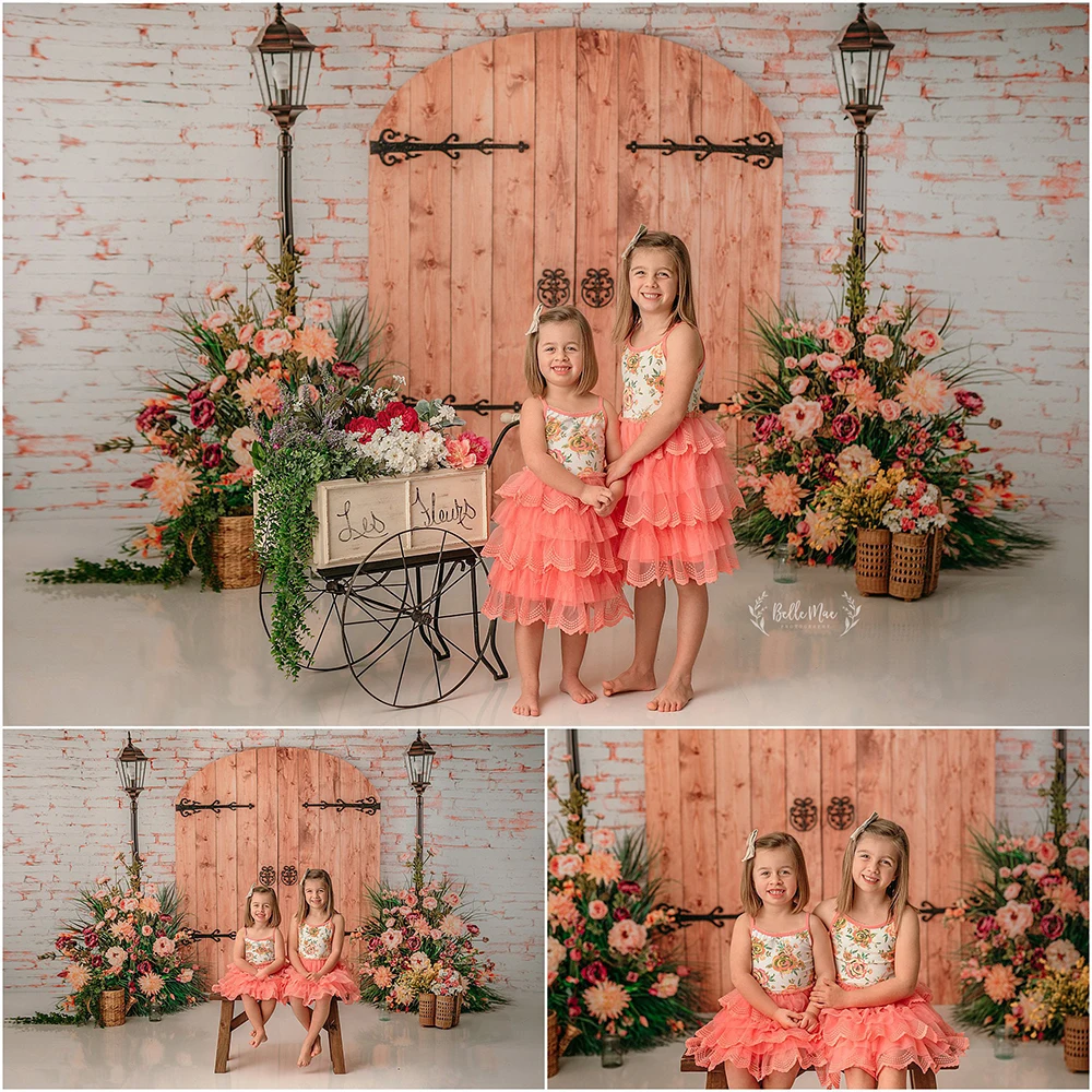 

Gate to the Rose Gardens Photography Backdrop Princess Birthday Cake Smash Photo Background Spring Flowers Photo Studio Props