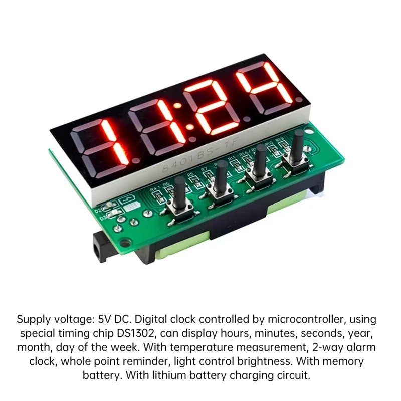 Super Sale DC5V LED Digital Electronic Clock DIY Kit Instructional Soldering Components Featuring Alarm, Temperature and Countdo