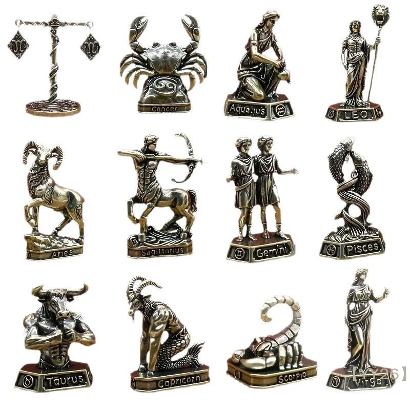 Vintage Fairy Figurines Collectible - 【YY26】تمثال من النحاس الصلب لـ12 حيوانًا