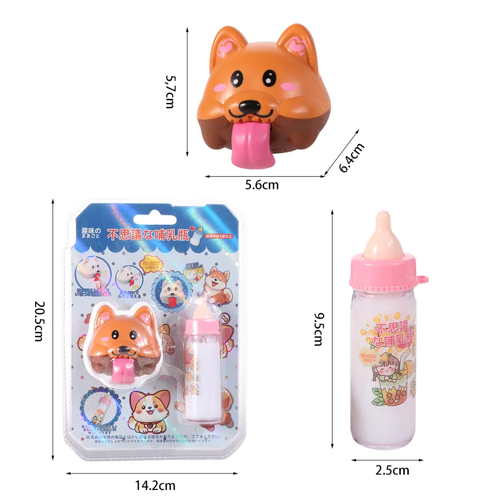 Garrafas de Leite de Simulação e Cão Falante para Brincadeiras de Faz de Conta, Educação Infantil, Alimentação de Brinquedo para Meninas