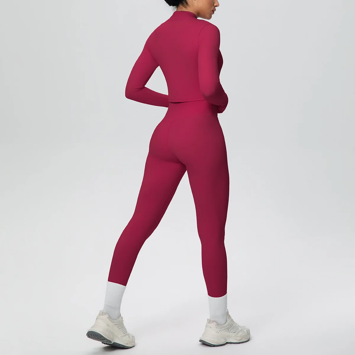 

Women's Zipper Jacket Pants Yoga Suit High Waist Hip Lift Tight Sports 3pc Set Casual Running Training Gym Leggings Tracksuit