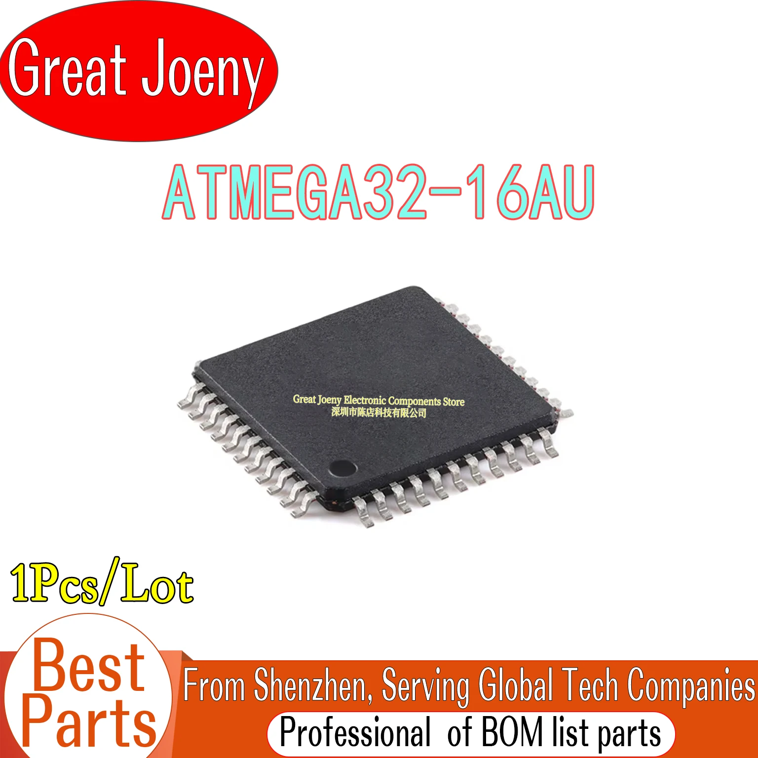 

100% New Original ATMEGA32-16AU ATMEGA32 IC MCU Chipset TQFP-44