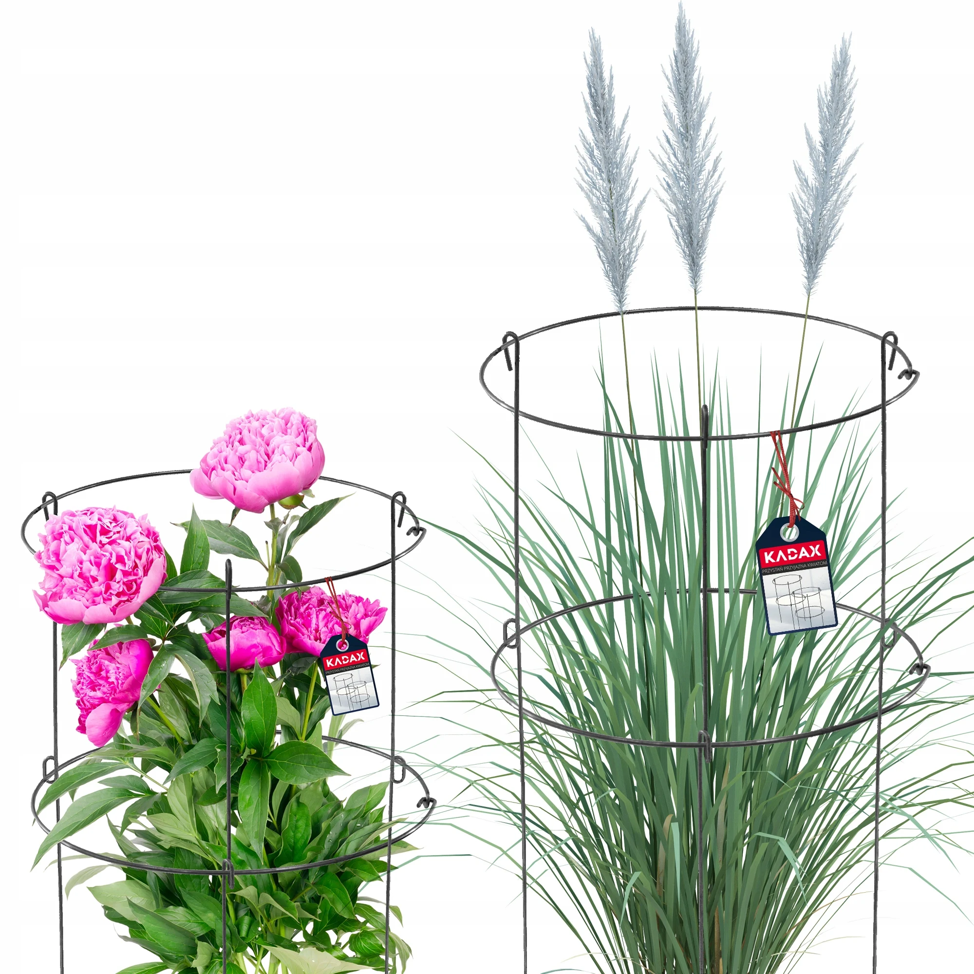 Kadax Plantensteun Rozenbloem Metaal Obejma Voor Bloemen Set 60 + 90 Cm