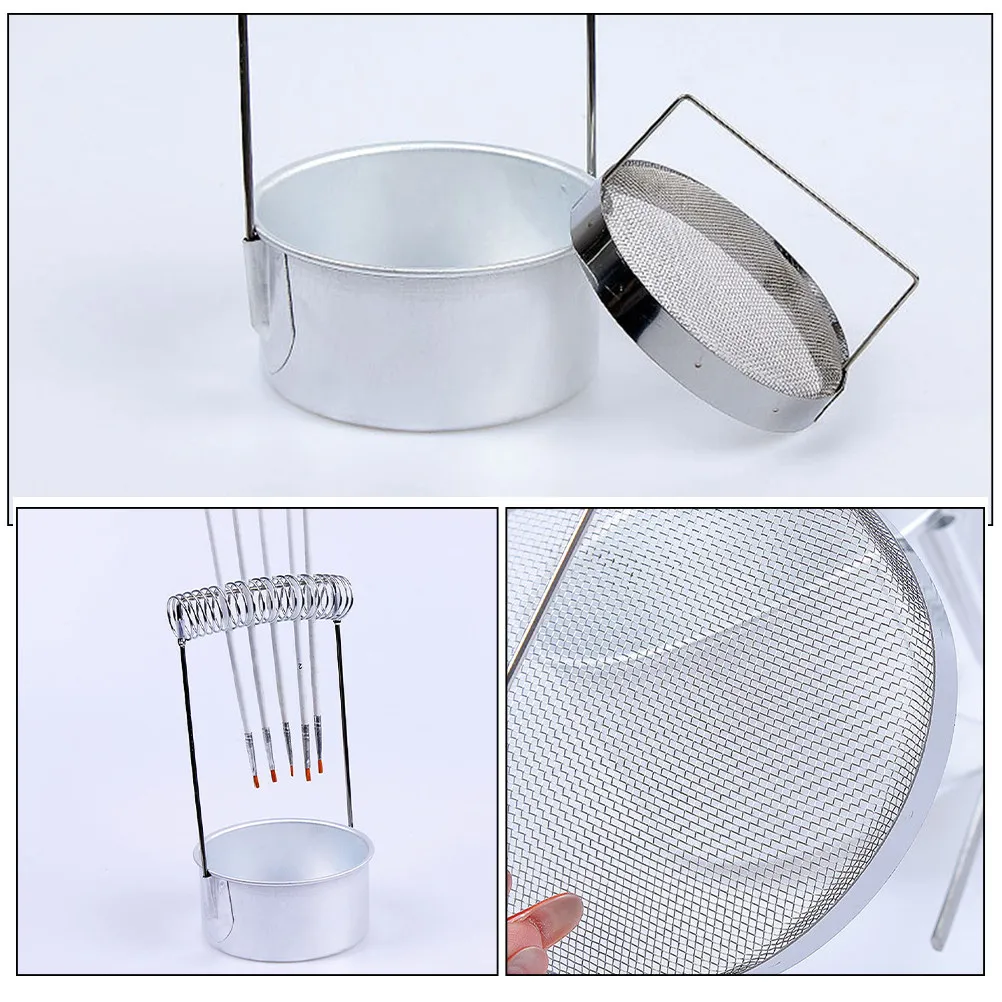 2Pcs Stainless Steel Brush Washer Drying Rack Modern Minimalist Paint Brush Organizer for Oil Painting Acrylic Watercolor