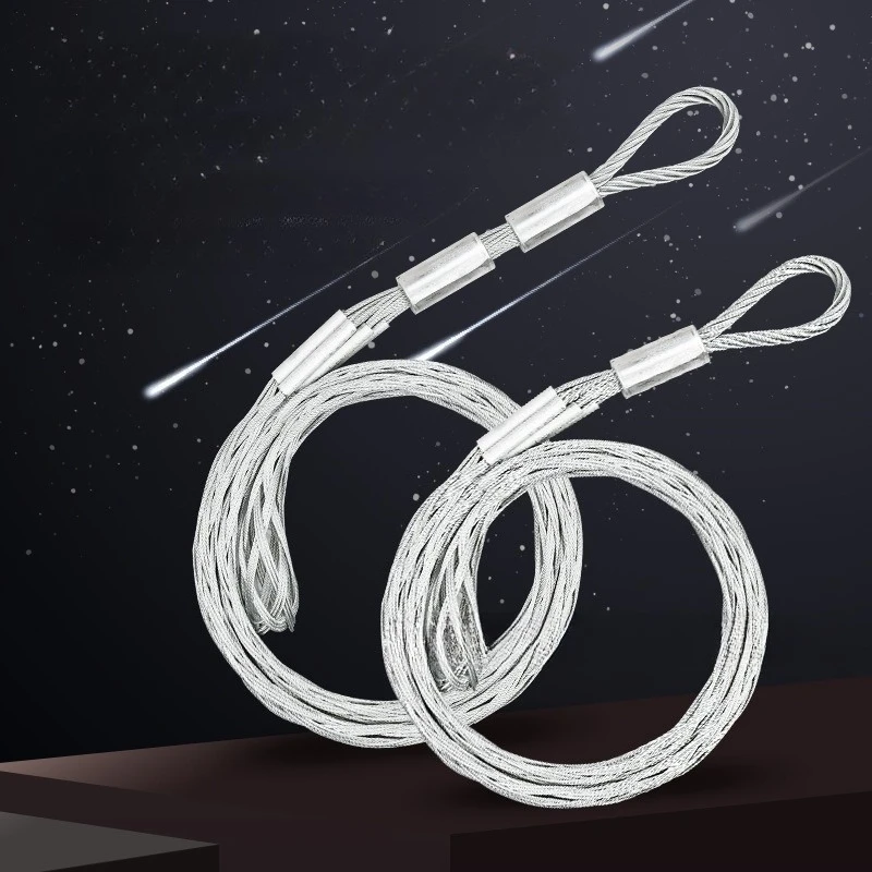 1Pc Cable Pulling Grip for 15-37mm Cable Wire Mesh Puller Socks Grip Anti-slip Single Head Galvanizing Steel Net Cover